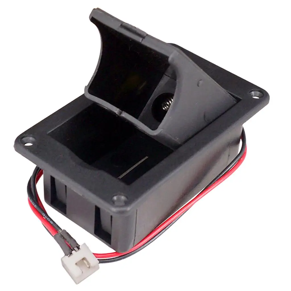 Electric Guitar Accessory 9V Active Pickup Battery Case with Metal Spring Contacts and Cable for Bass Guitar