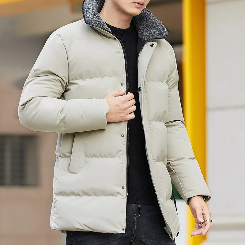 Men mid-length coat winter trendy mens jacket men hooded padded windproof jacket men parka coat mens fashion casual coat 5XL