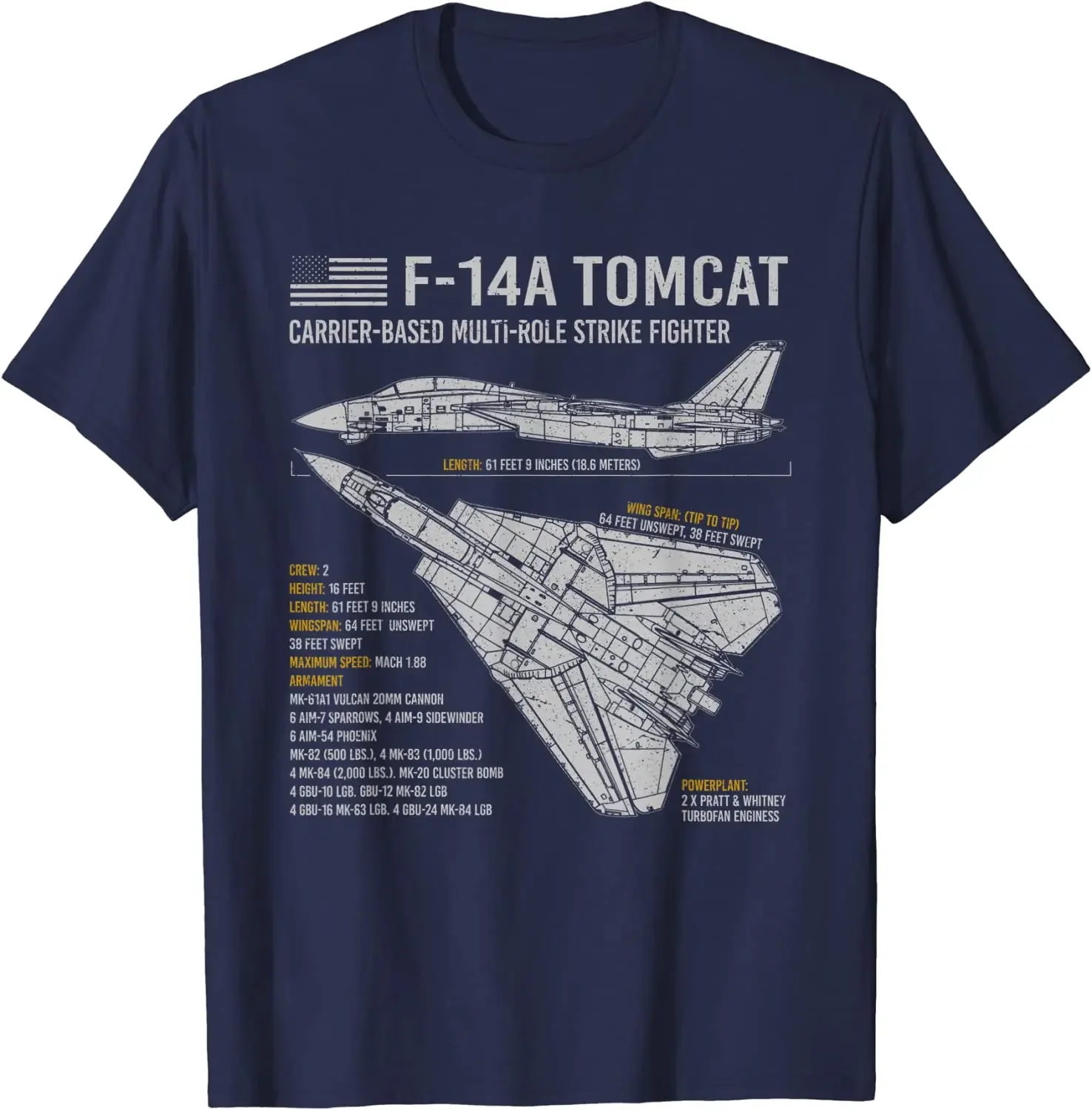 F-14 Tomcat F14 Aircraft Airplane Blueprint Schematic Men T-Shirt Short Sleeve Casual 100% Cotton O-Neck Summer Shirt harajuku