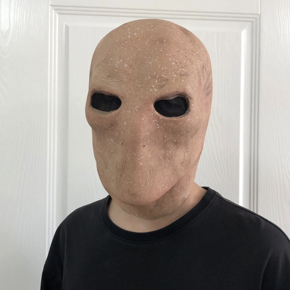 Halloween Slenderman Mask Cospaly Creepy Horror Faceless Man Alien Skull Latex Helmet Carnival Party Costume Props