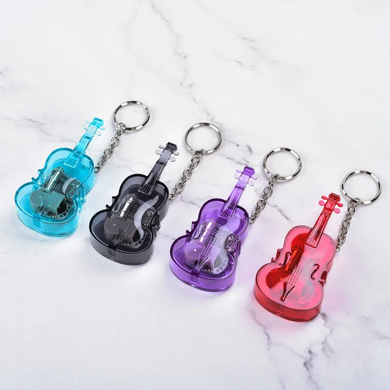 Acrylic violin music box keychain music box pendant creative student gift travel souvenir