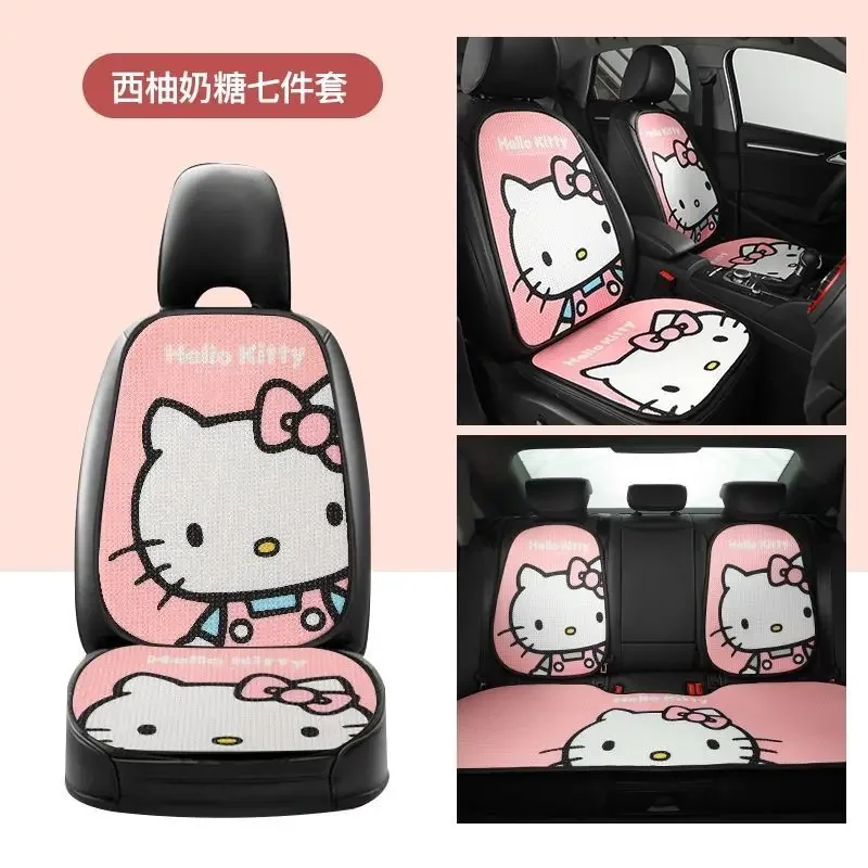 

Sanrio Kawaii Hello Kitty Car Seat Cushion Anime Cartoon Lovely Fashion Exquisite Skin Friendly Universal Seasons Car Seat Cover