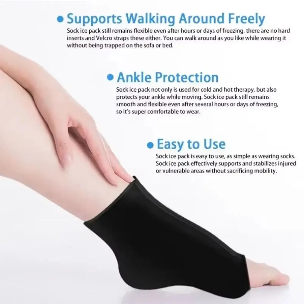 One Size Fits All Finger Cot Gel Ice Ankle Cooling 360° Solid Gel Ankle Reusable Elastic Ice Pack Wrist Brace Travel