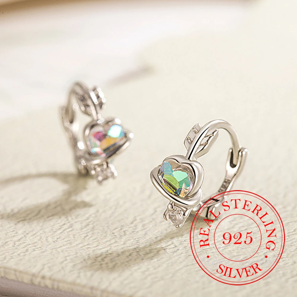 

France 925 Sterling Silver Colorful Moonstone Stars Hoop Earrings for Women Female Jewelry Wedding Party Gift Aretes De Mujer