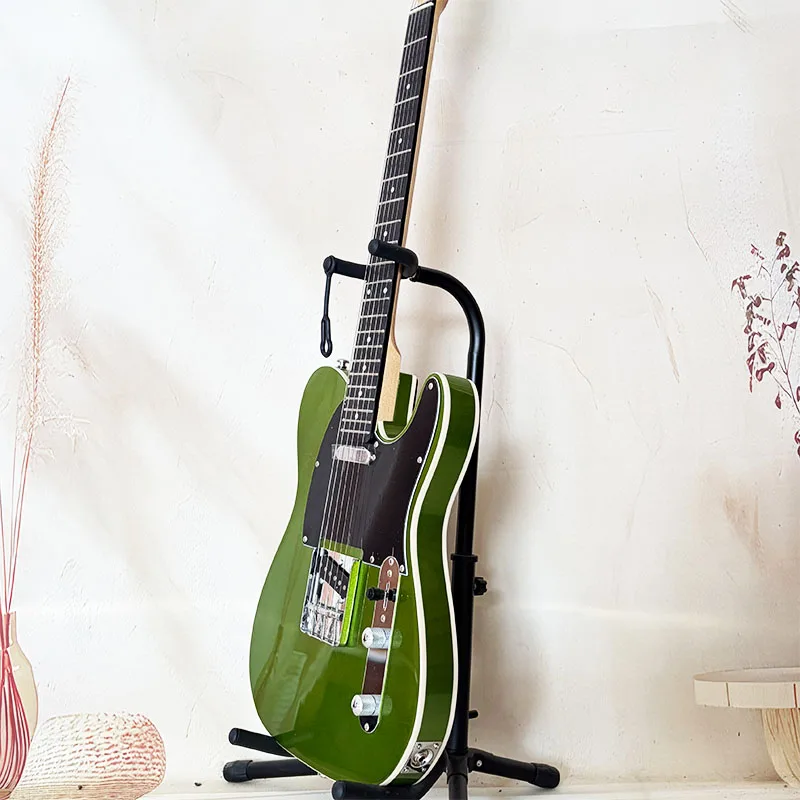Rock Electric Guitar, Right-Handed, Glossy Olive Green Body, Maple Neck, Free Shipping