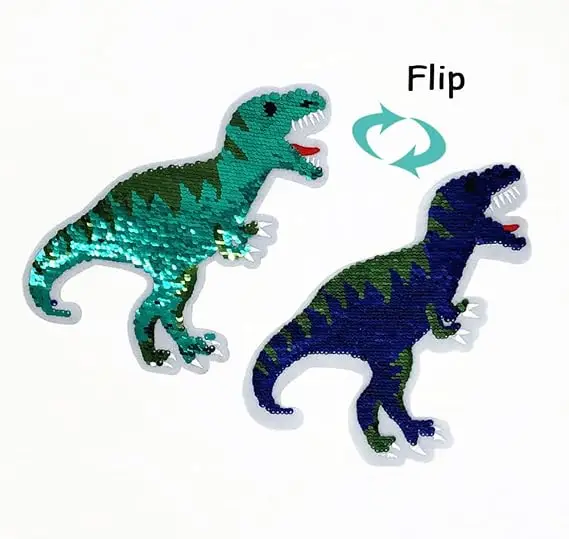 Little Hand Boys Cotton Casual Short Sleeve Top Kids Soft Fabric Reversible Sequin T-Shirts Toddler Dinosaur Summer Tops for 2-7