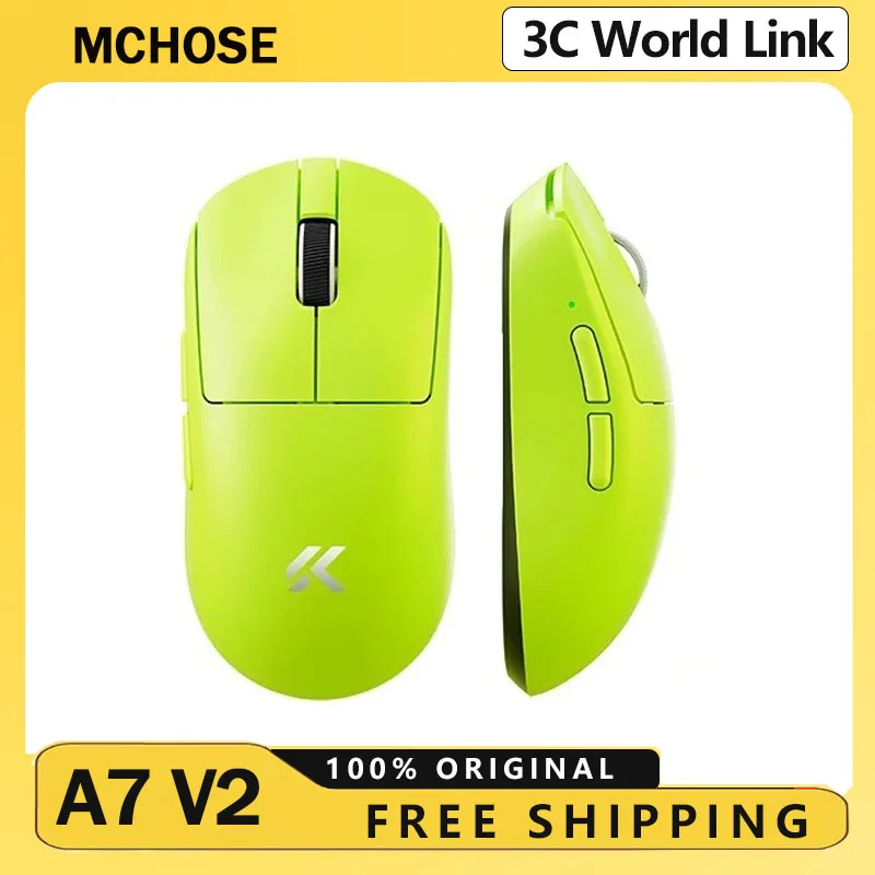 

Беспроводная мышь MCHOSE A7 V2, трехрежимная Bluetooth, легкая, датчик PAW3950TI, двойной 8K, киберспортивная игровая мышь для ПК, ноутбука, подарок