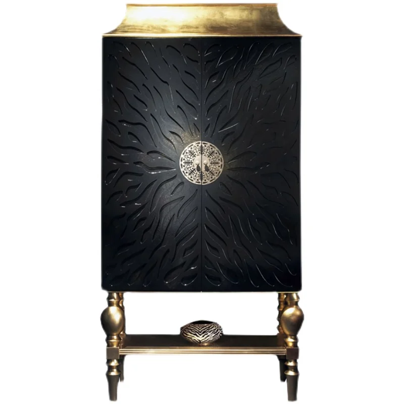 French neoclassical solid wood wardrobe European American carved display cabinet