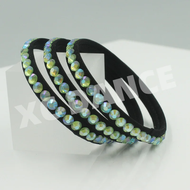 

Customized Latin Dance Bracelets Performance Competition Colorful Sparkling Diamond Arm Accessories Stage Luminous Hand