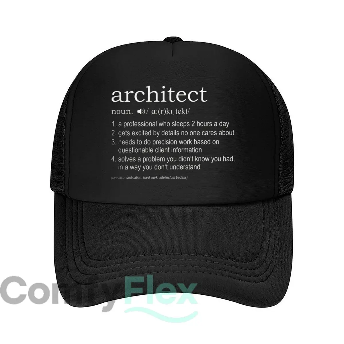Architect Humorous Definition Art Graphic Mesh Baseball Cap Casual Hat Outdoor  For Womens Unisex Female