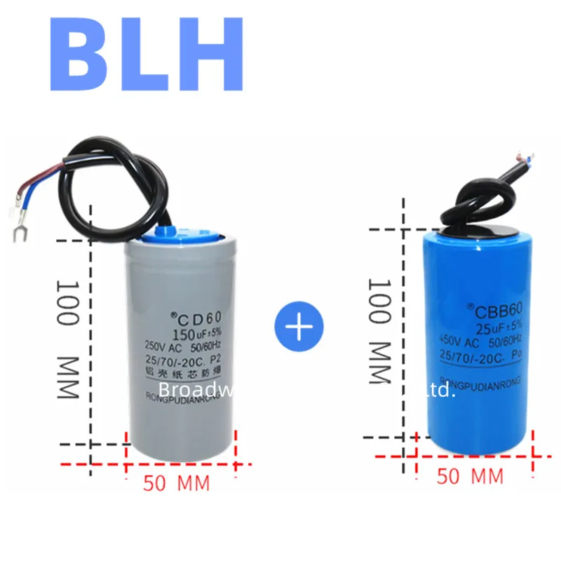 Condensateur De Démarrage CD60 350µF 250VAC 50/60Hz – Pour Moteur, Compresseur, Pompe, Climatiseur, Machine à Laver