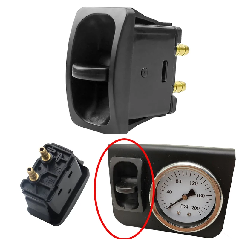 

Air Spring Activation Switch Kit: Pneumatic Switch, Seat Lift Valve, Push-to-Snap ON/OFF Ride Suspension Control