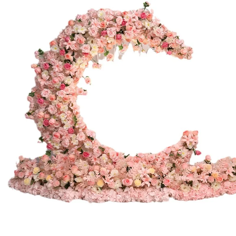 

Wedding pink artificial flower, high sense, marriage proposal arrangement wedding moon arch flower