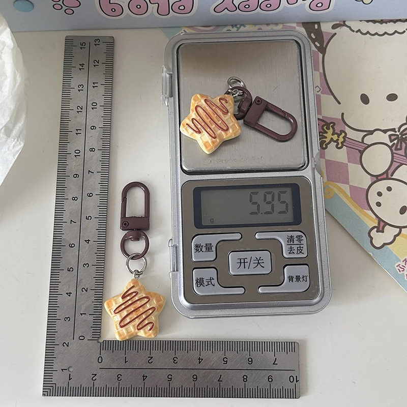 Precioso llavero de estrella de galleta, llavero de comida de dibujos animados, bolso escolar, colgante, decoración, bolsa, accesorios, regalos