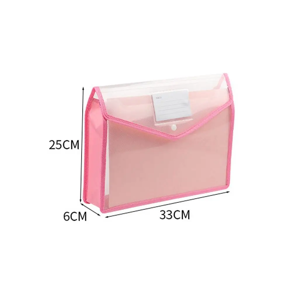 Waterproof A4 File Folders Large Capacity Stationery Storage Pouch File Organizer PVC Bag Envelope Folder School Supplies