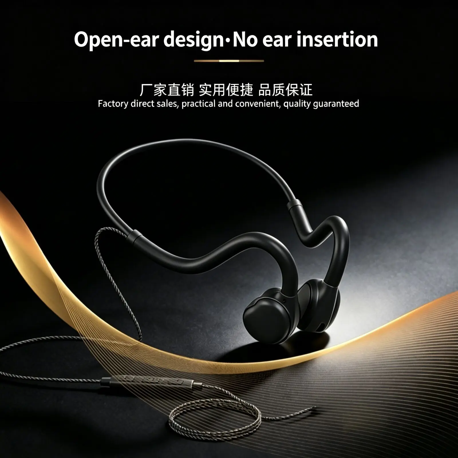

Non in Ear 3.5mm Wired Ear Hanging Headset Sports Cycling 18g Lightweight Open-Ear Waterproof USB-A/C Earbud For IOS Android PC