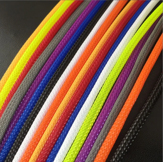 2 4 6 8 10 12 14 16 18 20 25 30 40 mm High Density PET Braided Expandable Sleeve Wire Wrap Insulated Nylon Protector Sheath