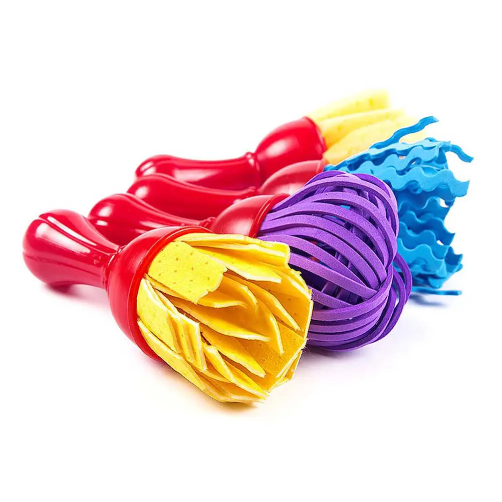 

8Pcs Sponge Painting Brushes Kids Safe Watercolor Drawing Tools with Handles Mess Free DIY Craft Supplies Random Colors Creative