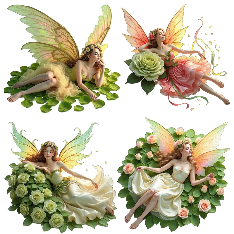 Three Ratels CF96 Leisurely Green Flower Elf Cartoon wall stickers for home decoration computer decals car stickers