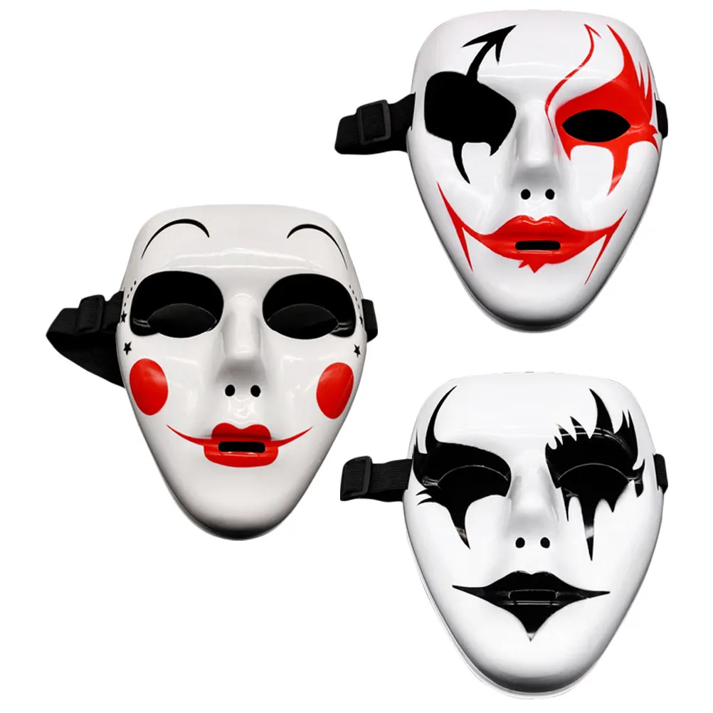 

3 Pcs Painted Masks Lightweight Scary Mask for Halloween Cosplay Parties Scary Mask Decor Plastic Face Masquerade