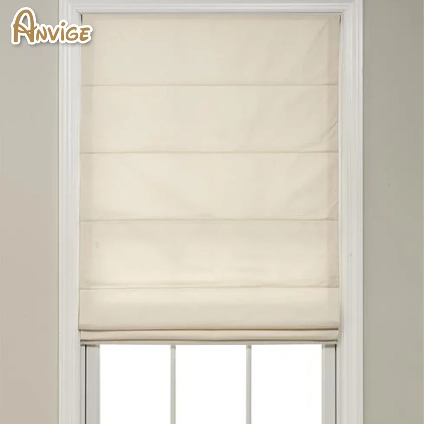 Anvige Modern Pure Color Roman Shades ,Easy Install Washable Curtains ,Customized Window Curtain Drape