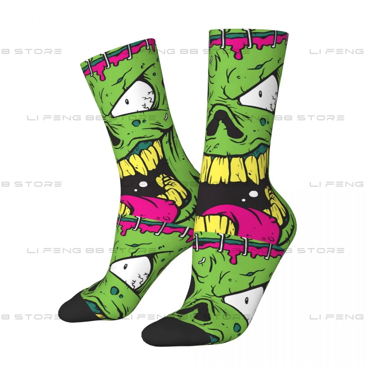 Green Eyeball Popping Zombie Men Women Socks Cycling Novelty Spring Summer Autumn Winter Stockings Gift