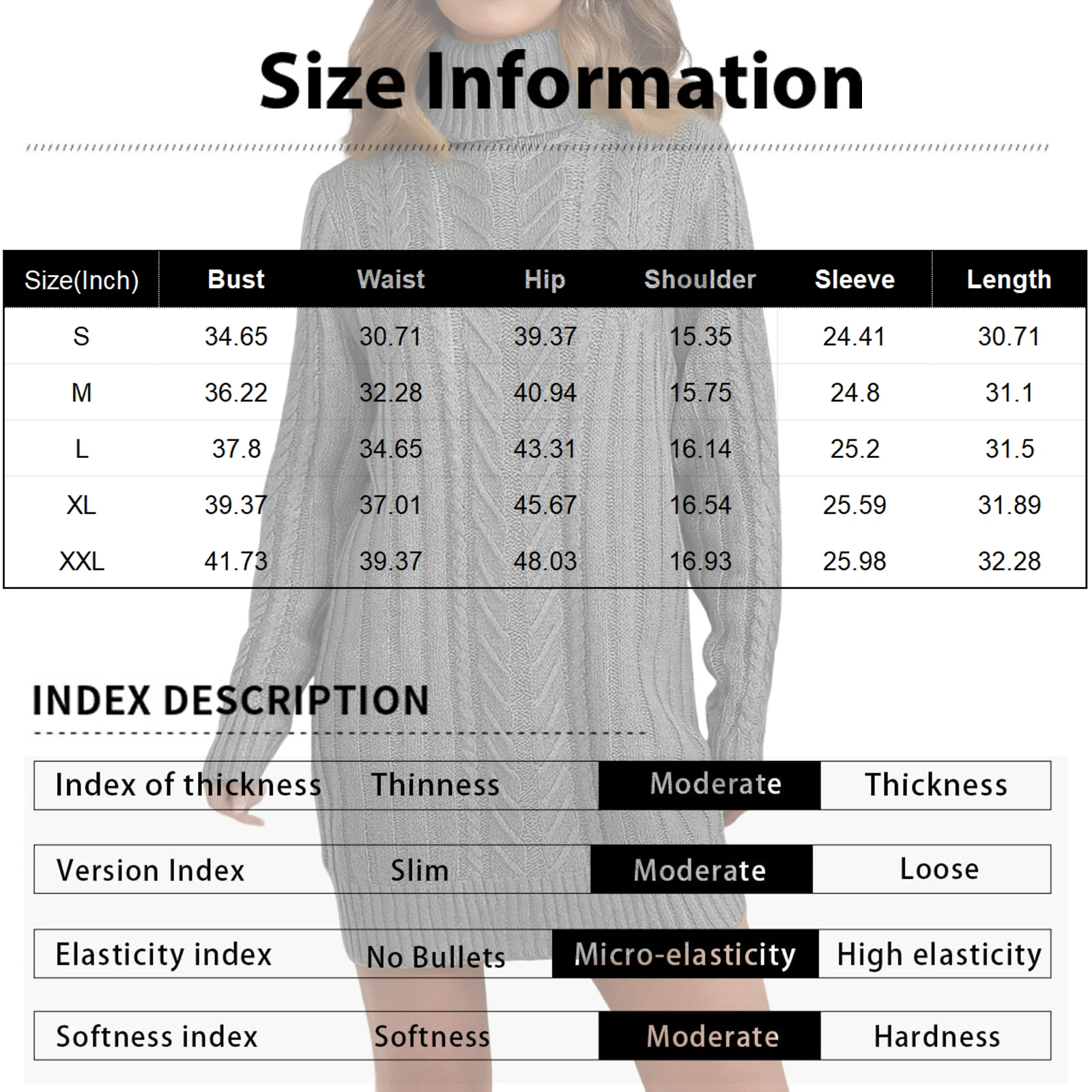 เดรสไหมพรมผู้หญิง แขนยาว คอเต่า ลายถัก ทรงเข้ารูป สำหรับฤดูใบไม้ร่วงและฤดูหนาว รุ่นใหม่