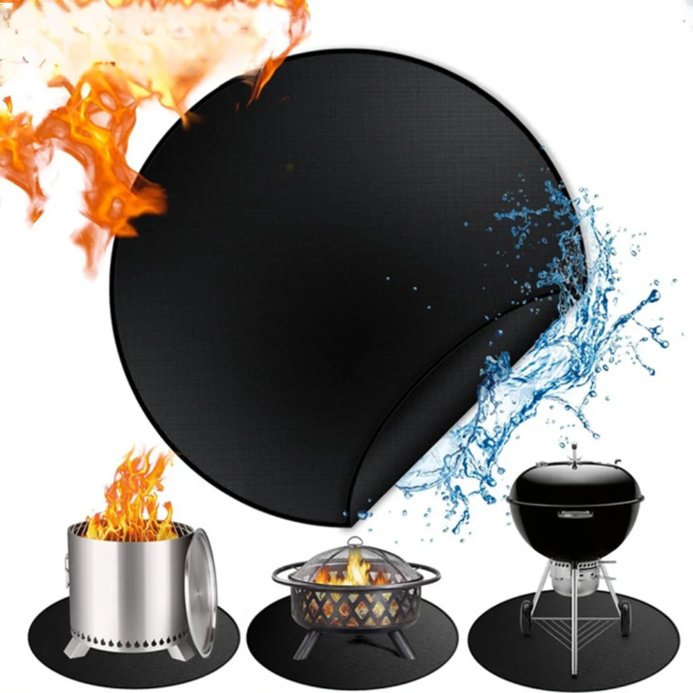 Fireproof Heatproof Barbecue Mat for Outdoor Grill Silicone Fiberglass Pad High Temperature Resistant Easy Clean