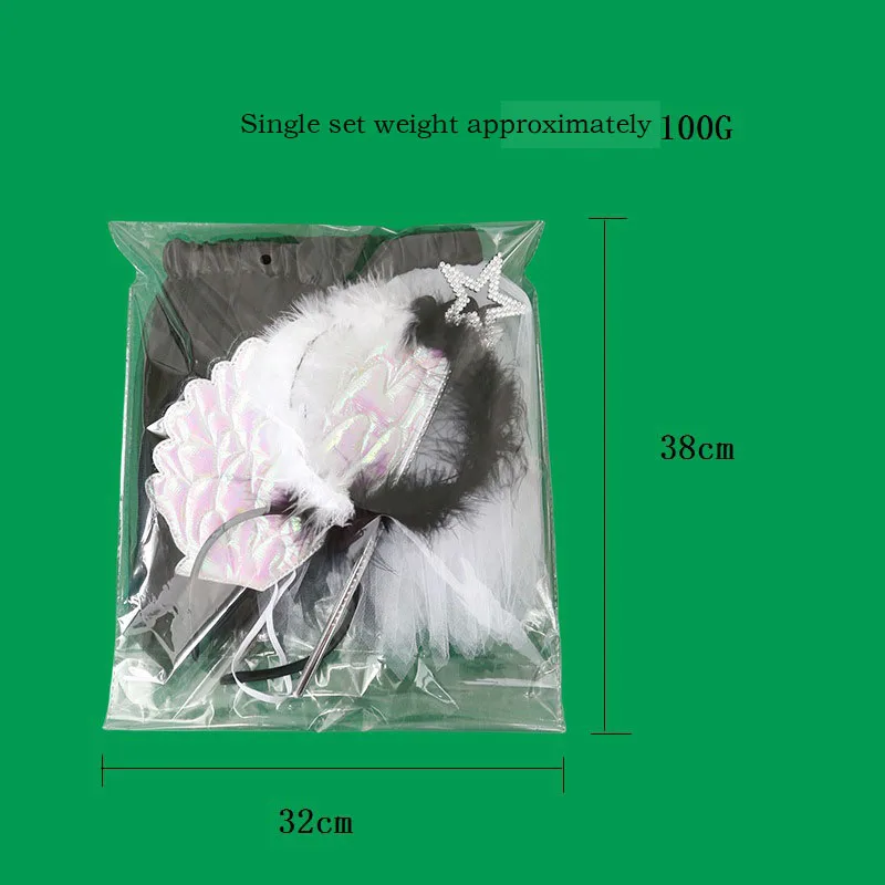 Festival party makeup costumes props children\'s performanceCOS dress up black and white angel wing set Halloween