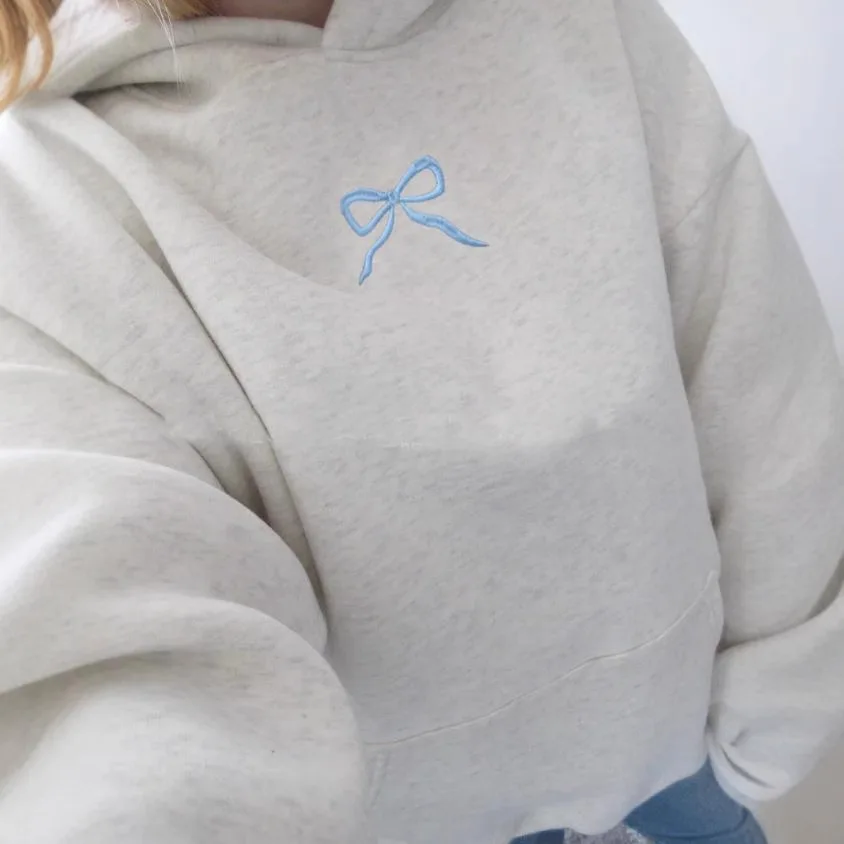 

Весенняя толстовка с вышивкой, удобная теплая женская модная женская одежда Y2k, женская толстовка с розовым бантом, милая повседневная толстовка