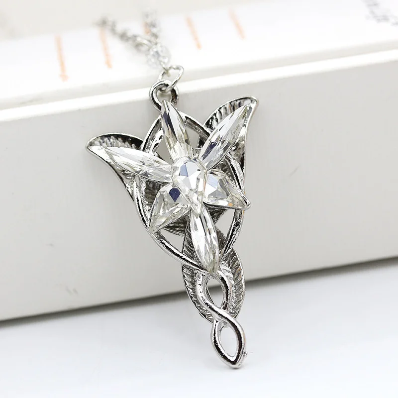 ภาพยนตร์ Arwen Evenstar สร้อยคอเงินสีคริสตัลจี้สร้อยคอสําหรับสาวปาร์ตี้เครื่องประดับของขวัญเครื่องประดับ