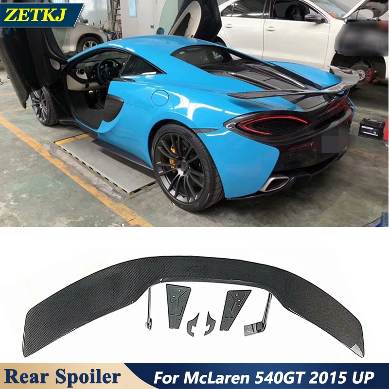 N Style Real Carbon Fiber Rear Trunk Spoiler Fixed Wind Wing For McLaren 540C 570S 570GT 2015+ Car Body Styling Part