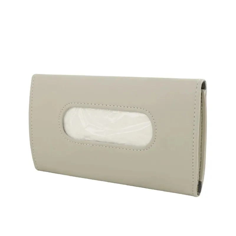 

New Soft Leather Car Tissue Box Car Sun Visor Type Block Hanging Container Towel Napkin Holder Paper Rack Organizer Storage Bag