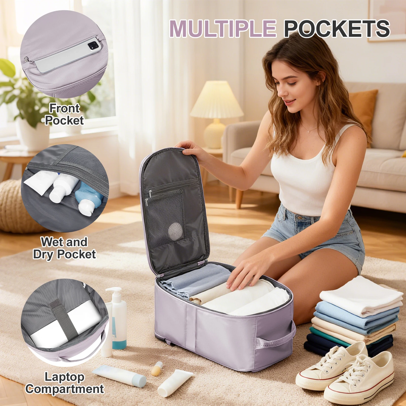 حقيبة ظهر للسفر على شكل طائرة مقاس 40 × 20 × 25، حقيبة ظهر للأمتعة اليدوية EasyJet Carry-Ons للرجال والنساء مقاس 14 بوصة مضادة للسرقة