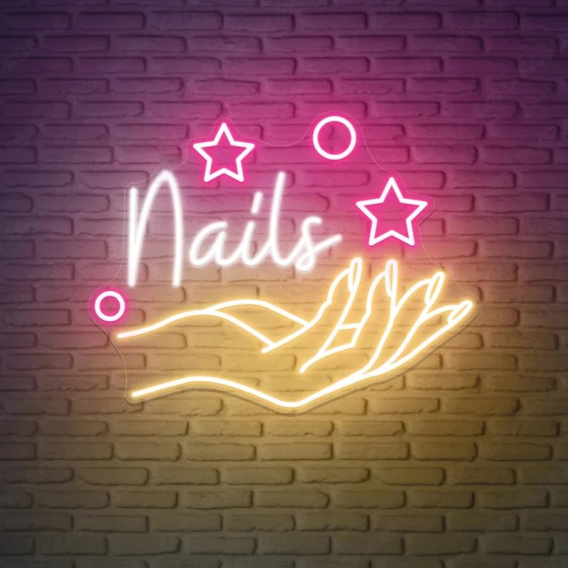 Custom Business Sign Nails LED Neon Light Beauty Salon Wall Aesthetic Decoration Manicure Store Personalized Shop Opening Gifts