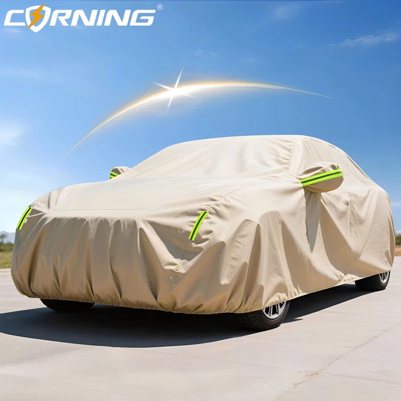 Autoabdeckung wasserdicht, UV-beständig, schneesicher, Allwetterschutz, Seitentür-Design, passgenau für SUV, Schrägheck, Limousine – Detail 7