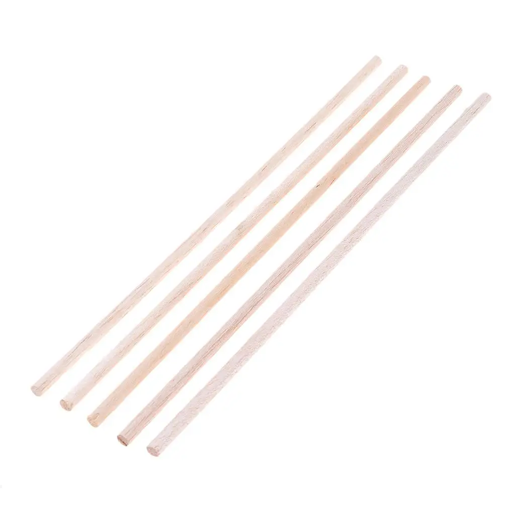 2-4pack 5pcs 6*250mm Craft Sticks Round Rod Balsa Wood Bar Hobby Model DIY