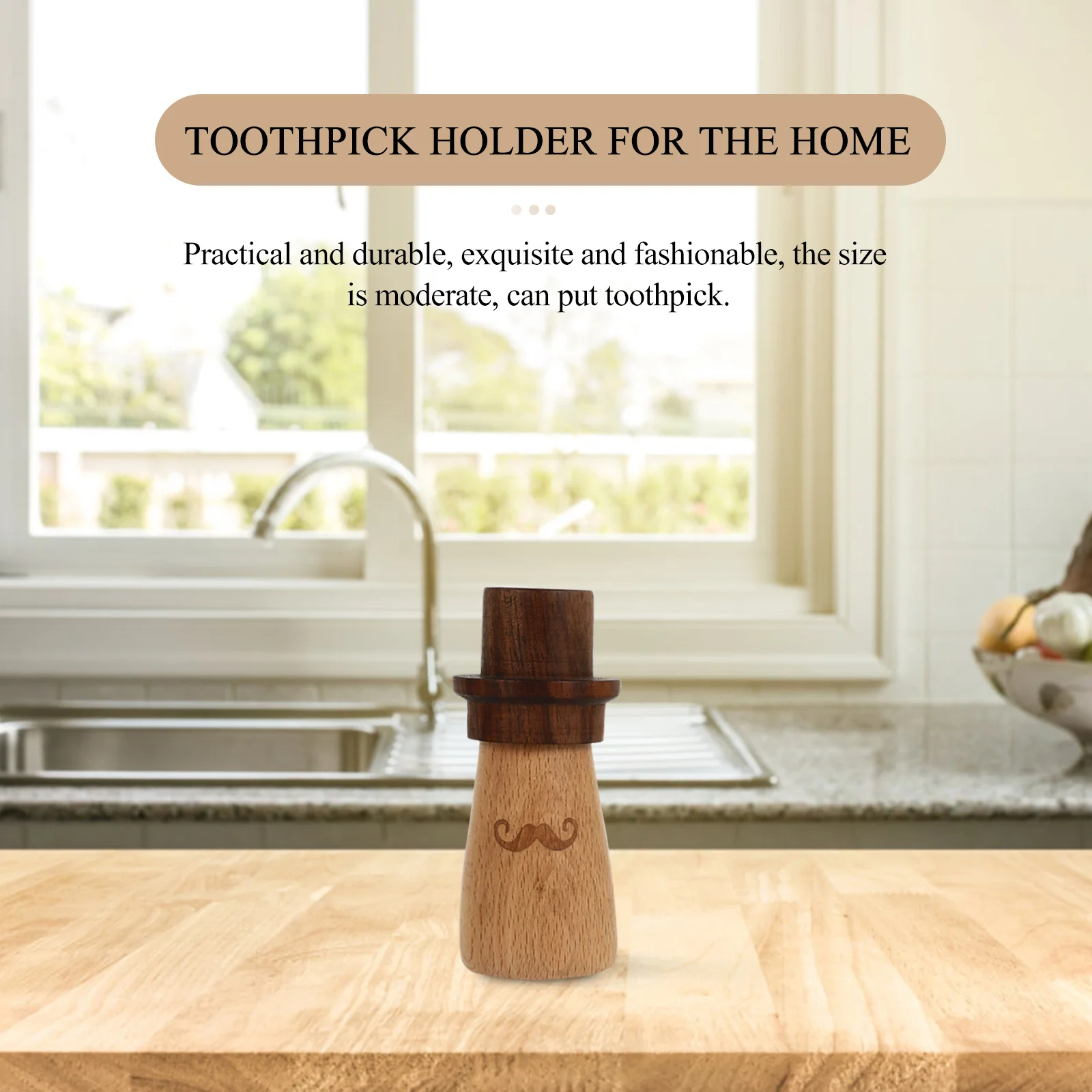 

Wooden Toothpick Holder Portable Small Decorative Box for Home Kitchen Tabletop Toothpick Storage Dispenser Tooth Pick Holder