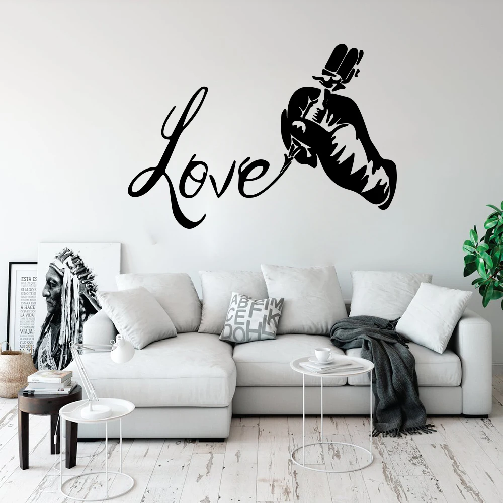 Modern Shabby Chic Tattoo Parlour Gun Love Wall Sticker Decal Salon Tattoo Vinyl Shop Decor