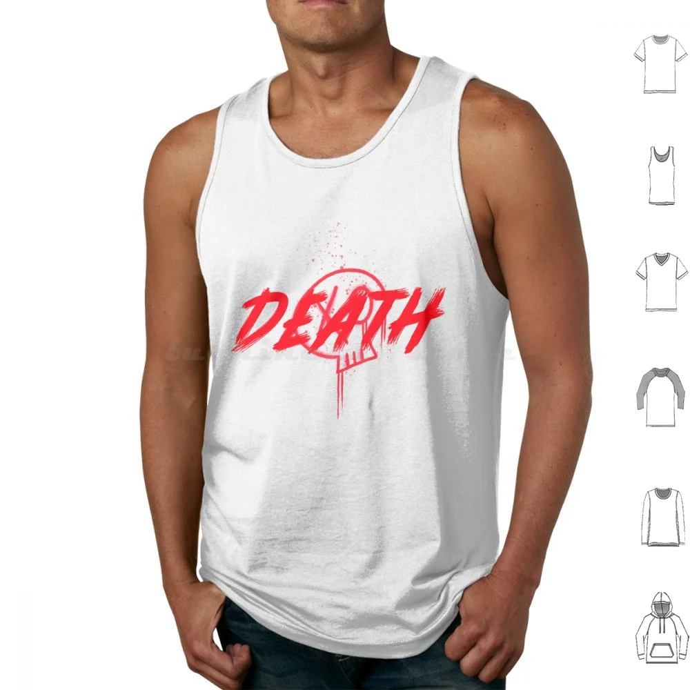 Death-Simple Skull Symbol Tank Tops Vest Sleeveless Satanic Satan Baphomet Satanic Temple Satanist Satanism Lucifer