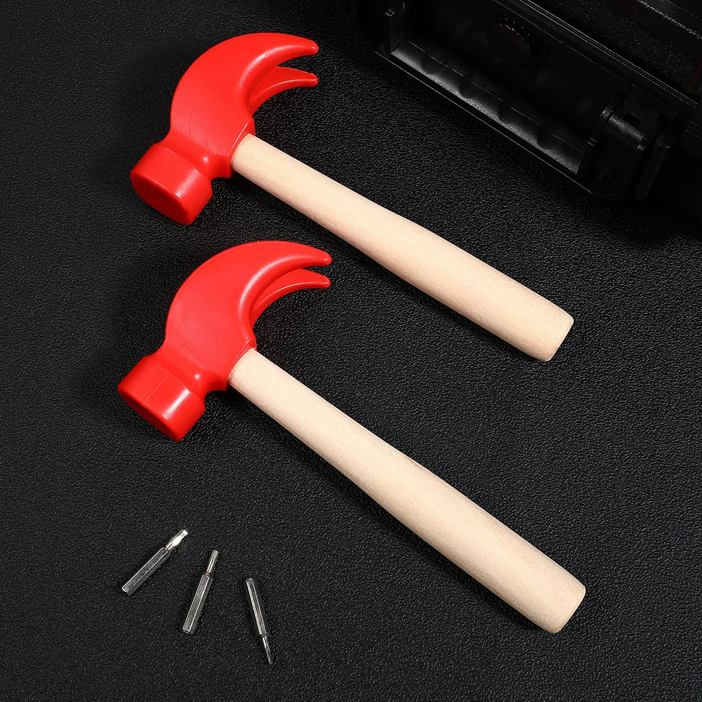 4 Pcs Dummy Hammer Simulated Playthings Kids Wooden Toys Baby Early Educational Children Pretend Repair Tools Mini