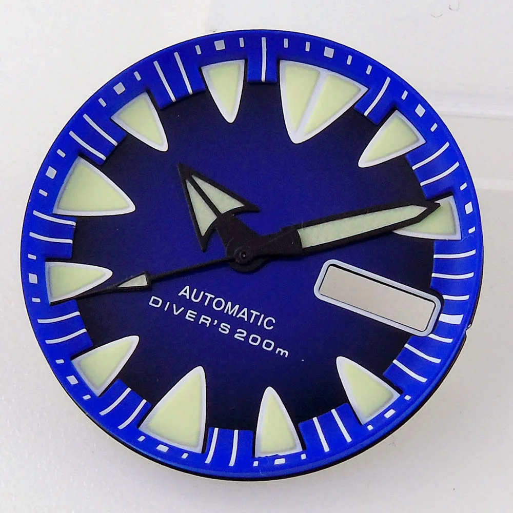 29mm Passend für NH36 NH36A Automatikwerk Rot/Blau/Gelb/Orange Uhrenzifferblatt Monster Steriles Grün Leuchtendes Taucheruhr-Zubehör