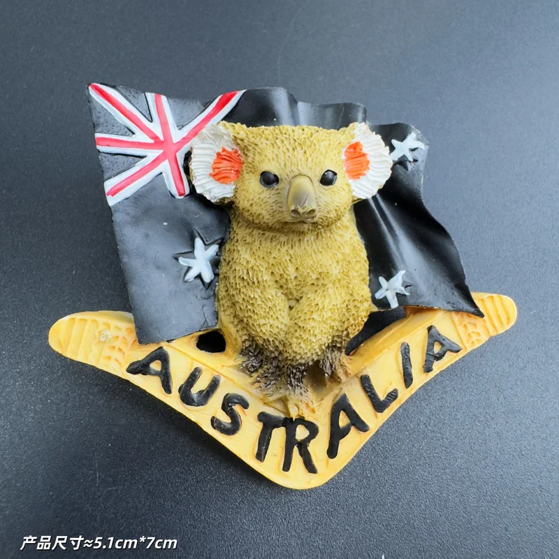 الراتنج الأسترالية كوالا العلم الإبداعية الثلاجة ملصق الإبداعية السياحة تذكارية المغناطيسي الشريط الحرف ديكور المنزل #6