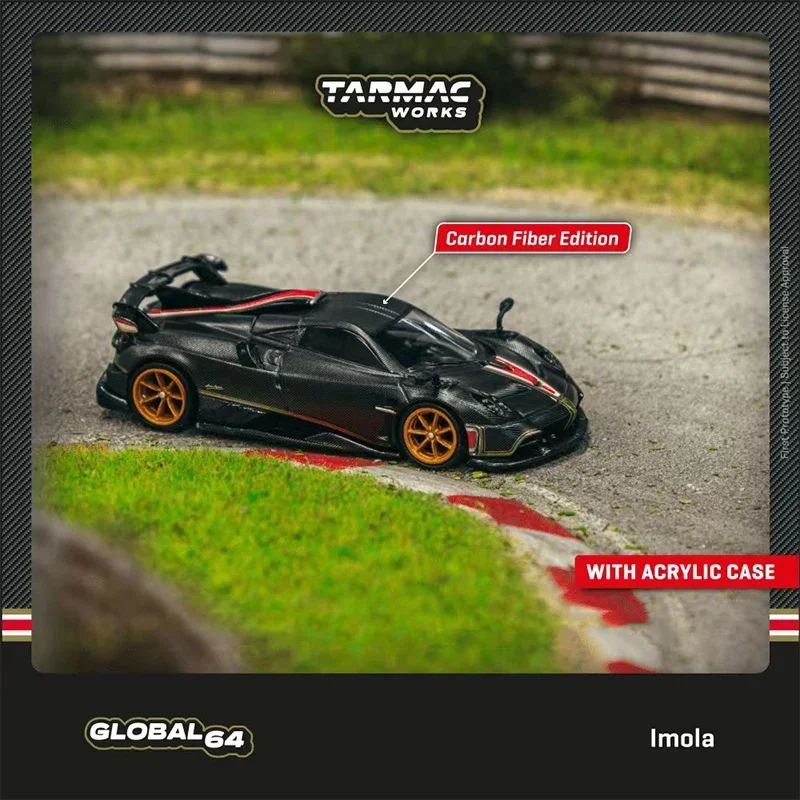 

PreSale TW 1:64 Imola Matt Black Carbon Fiber Diecast Diorama Car Model Collection Miniature Toys Tarmac Works