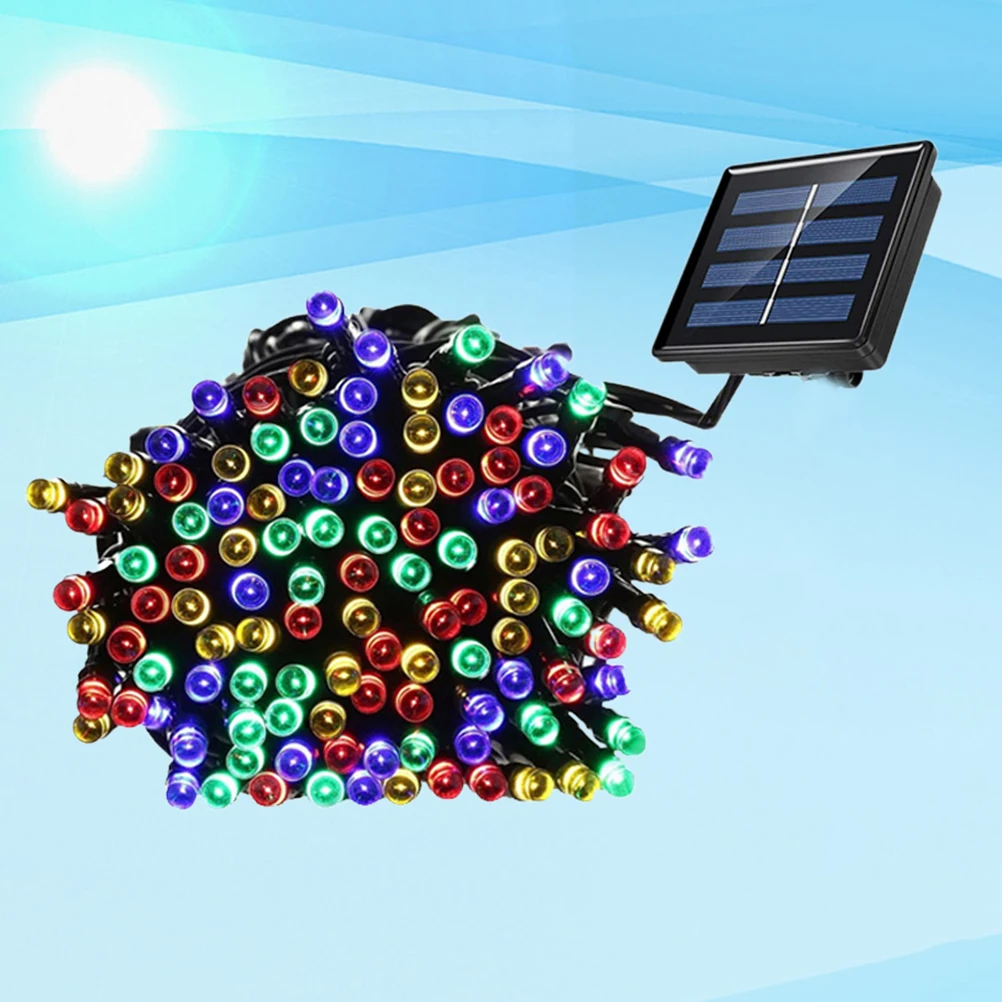 Waterproof LED Light String Strips Decoration Solar Lights Outdoor Deck Curtain Umbrella Rope Trunk