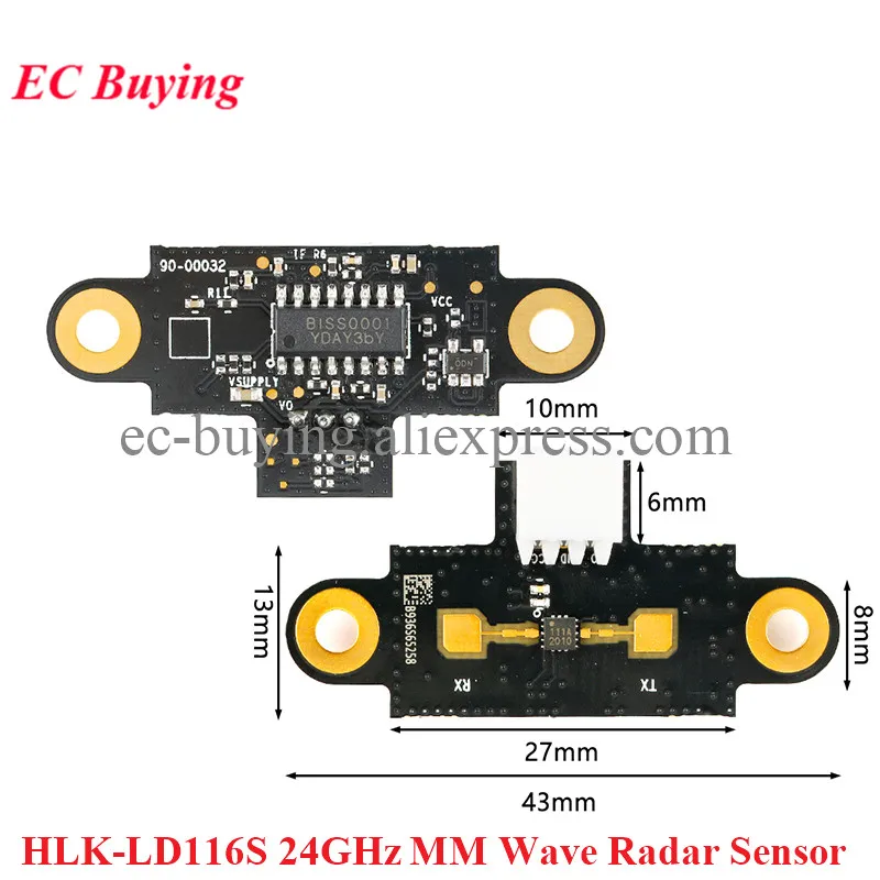 HLK-LD116S 24GHz Millimeter MM Wave Radar Sensor Module LD116S 24G PIR Motion Monitoring Module Detection Distance Range Sensor