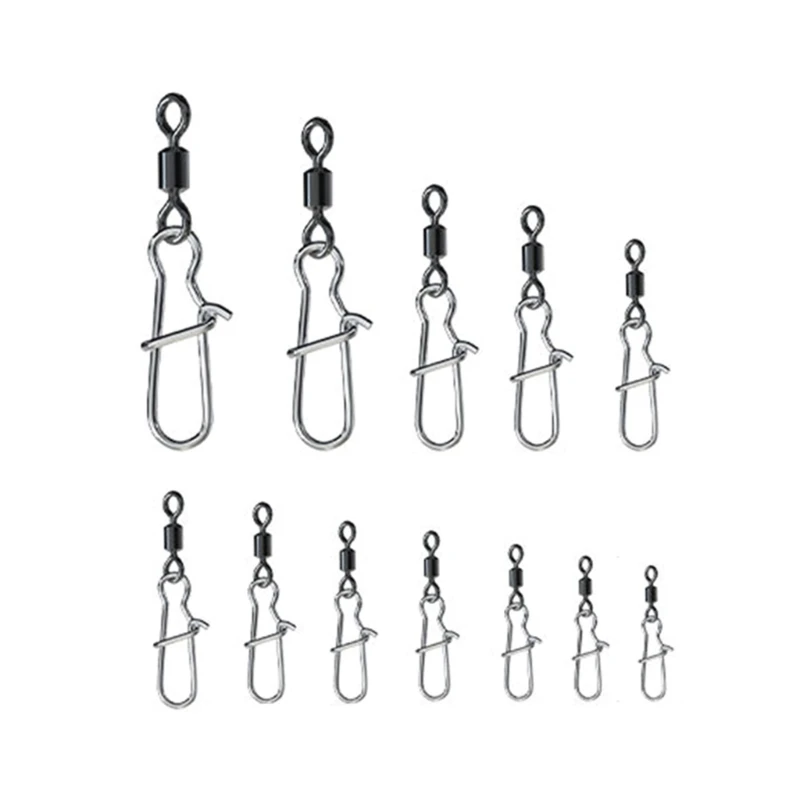 10 Pcs Fishing Swivels Duos Lock Balls Bearing Swivels Fishing Accessories