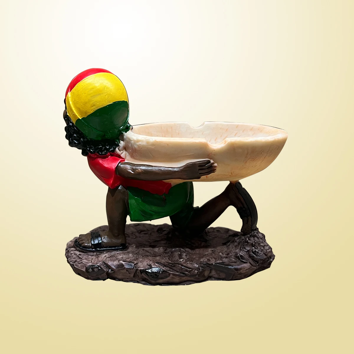 1PC Jamaican Man Holding Ashtray Ornament, Resin Statue Funny Craft, For Bookshelf Home Living Room Office Cabinet Decor