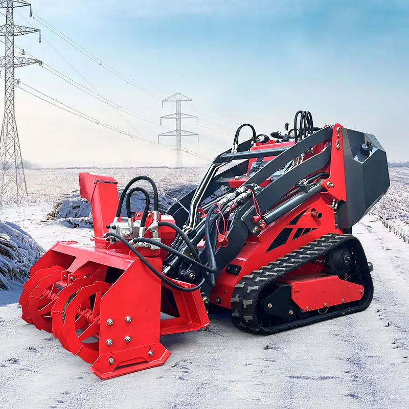 DRT-450 Flexible Maneuver Mini Zero Turn Crawler Loader High Flow Hydraulics Snow Blower Attachment Equipment