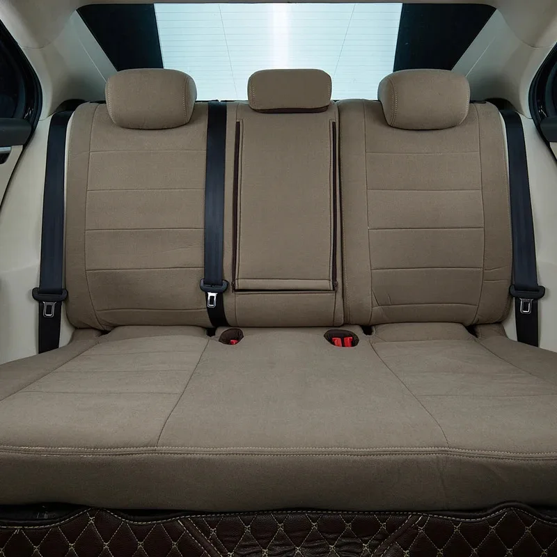 Custom Luxury beige leather Waterproof Universal 5pcs car seat covers for Lamando